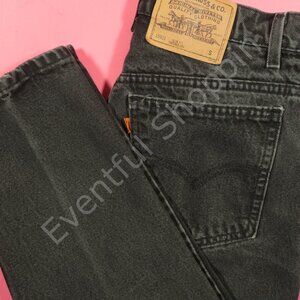 Vintage Levis 921 Jeans Womens 30 Black Slim Taper Orange Tab High Waist 80s USA